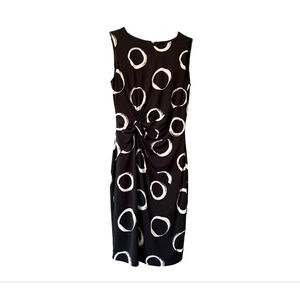 EUC Women's DKNY Dress Black/White Circle Print Size 6